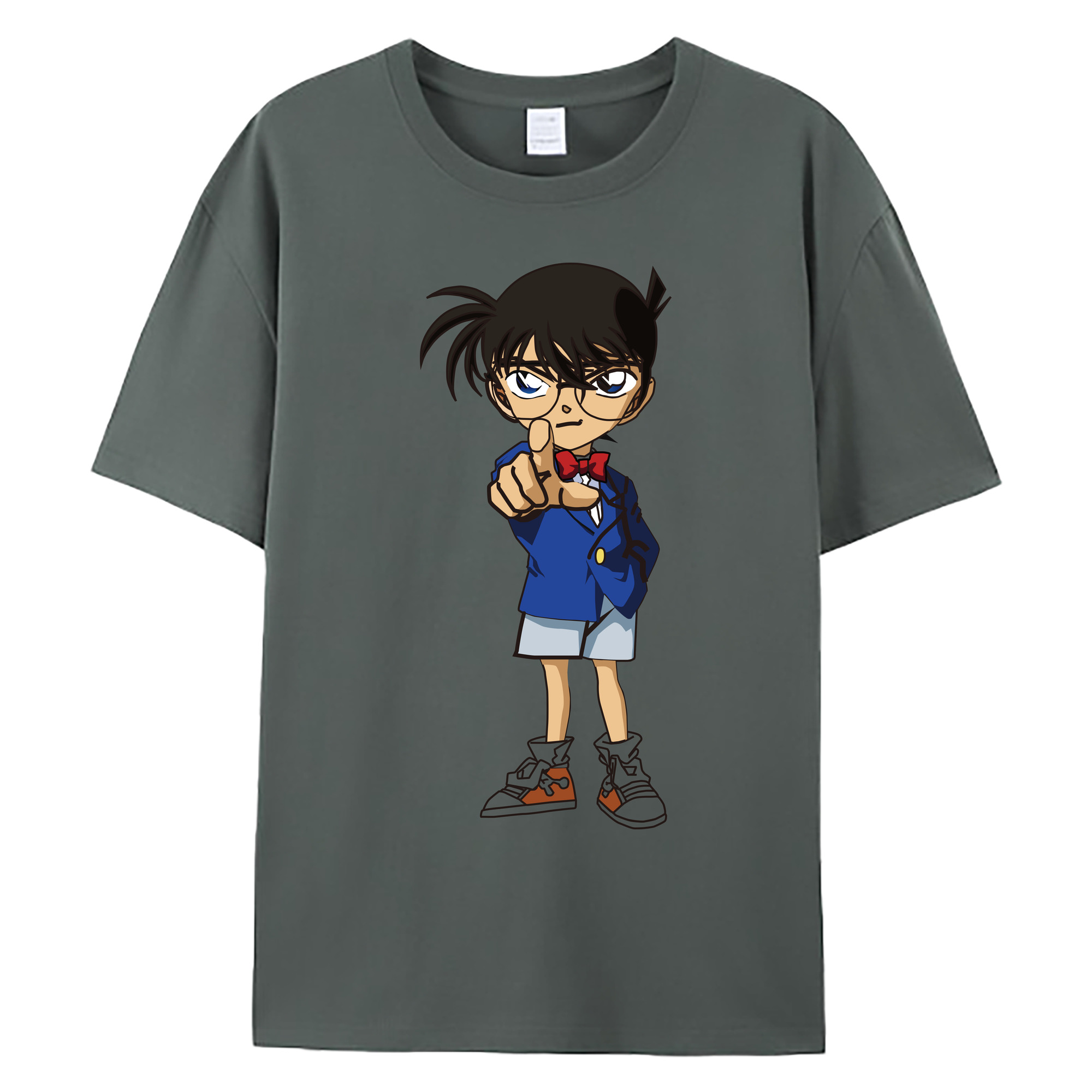 （画像用） 名探偵コナン 江戸川 コナン Detective Conan Conan Edogawa 綿100％ メンズ半袖Tシャツ｜肌触りやわらか＆通気性
